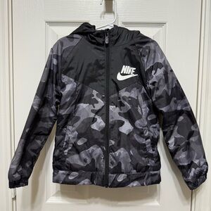 Nike Black and Gray Camo Jacket